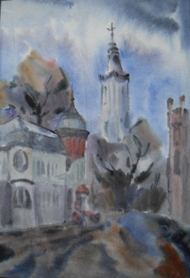 Вятская улочка, 2009, бум.акв., 42х30